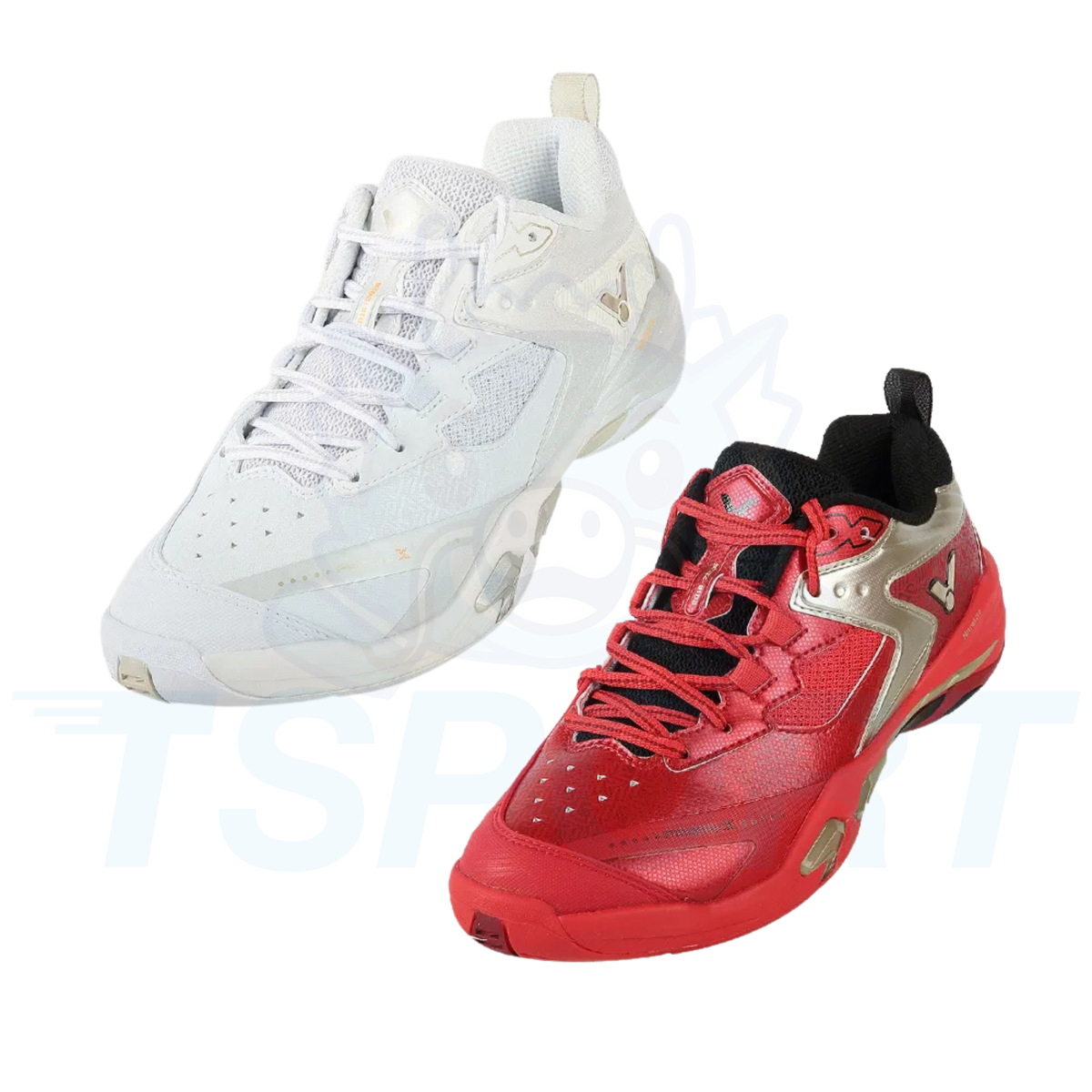 Victor P9200cX-DX Badminton Shoes - High Rish Red / Light Gold