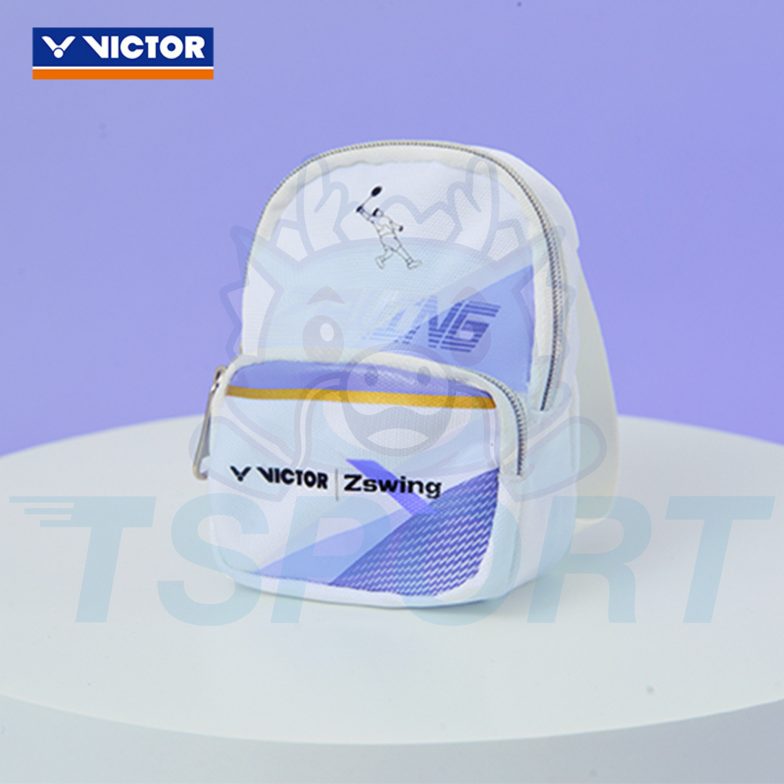 Victor x Zheng Si Wei Collection 2.0 Badminton Bag Charm PG6038ZSW - White / Pastel Lilac