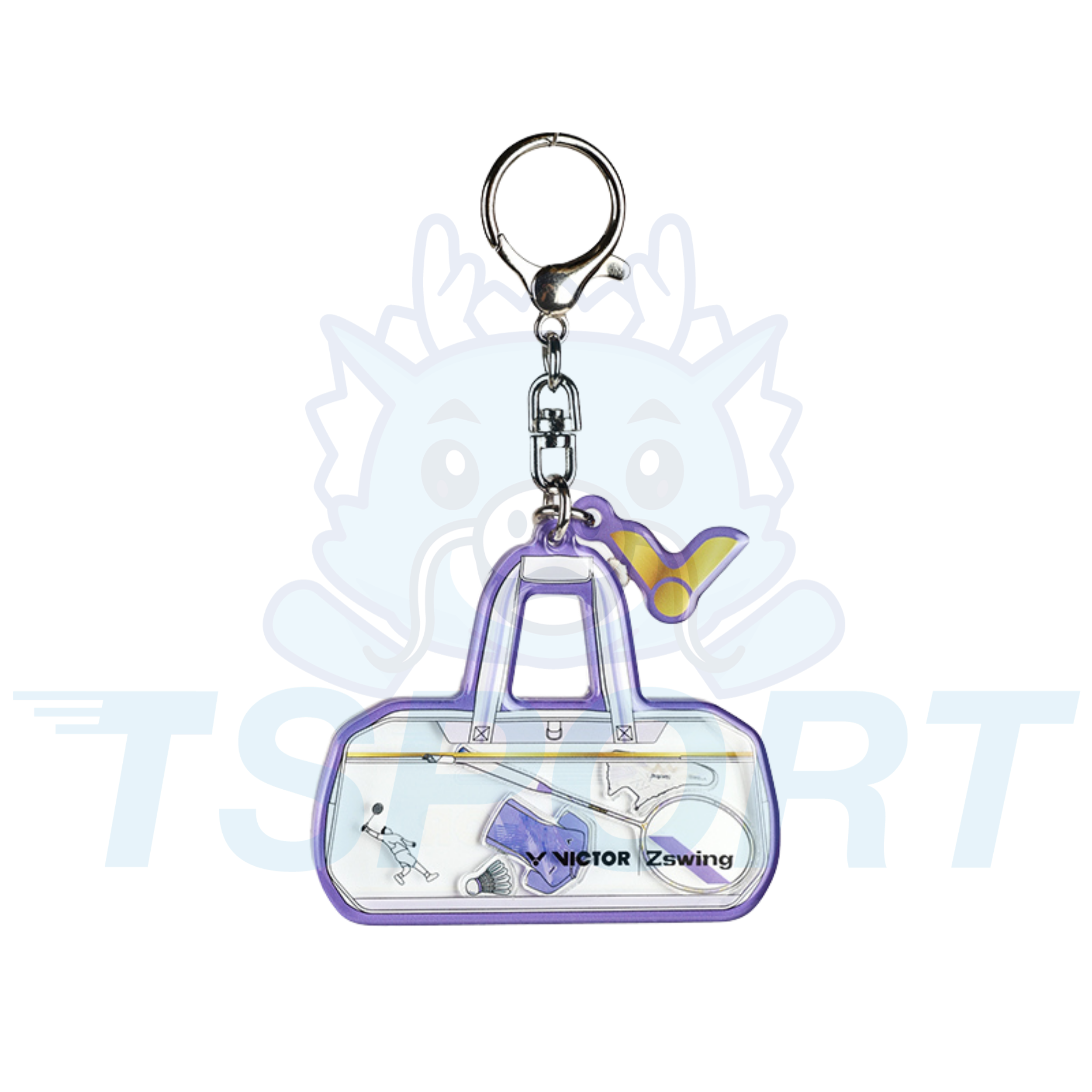 Victor x Zheng Si Wei Collection 2.0 Badminton Bag Charm PG6039ZSW - White / Pastel Lilac