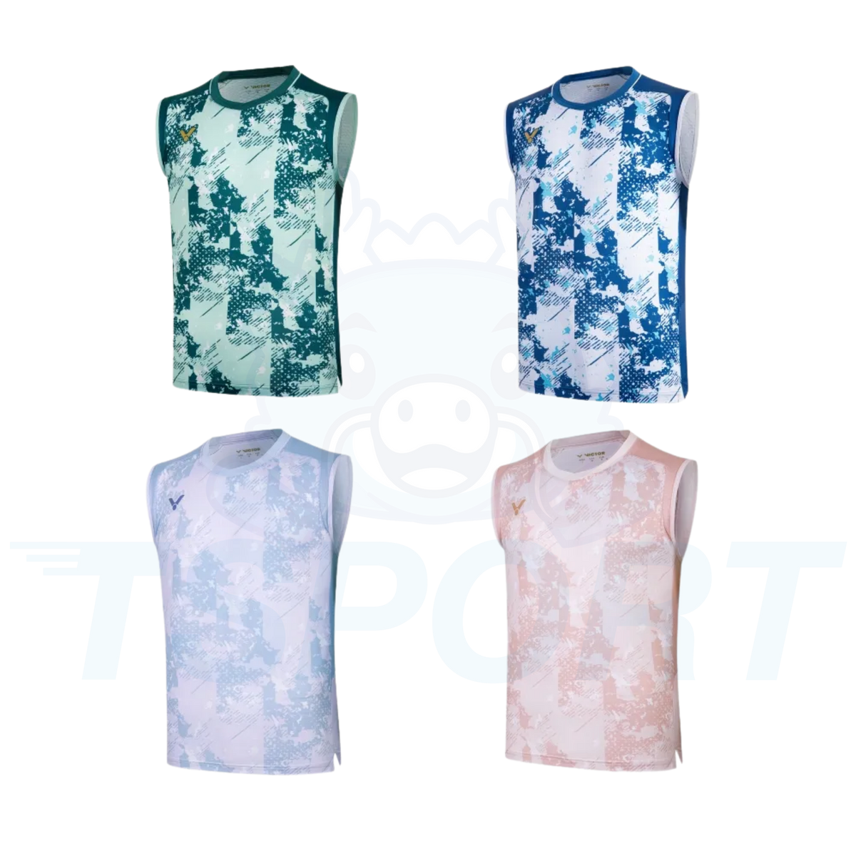 Victor Knitted Unisex Sleeveless T-Shirt T-65001 F - Azure