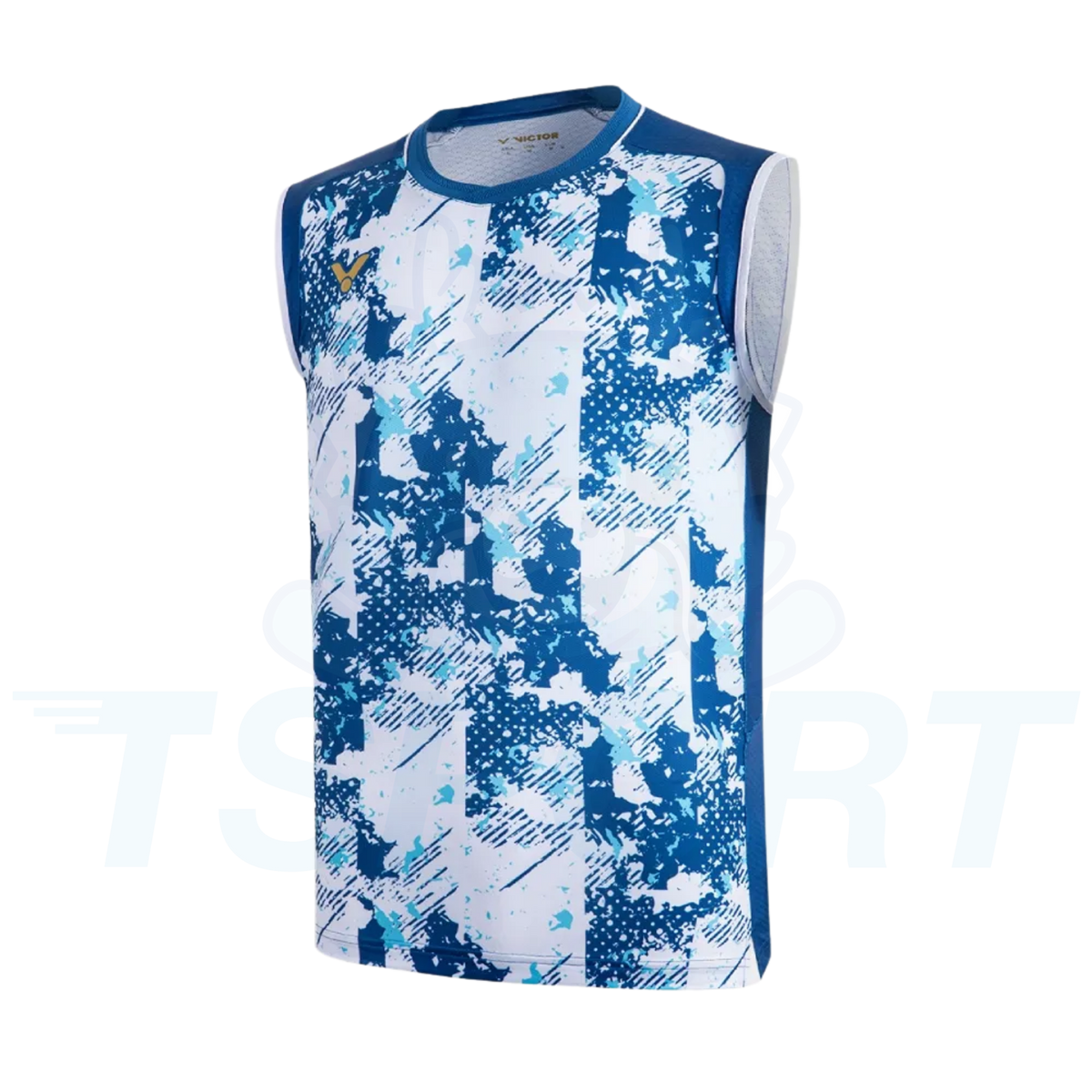 Victor Knitted Unisex Sleeveless T-Shirt T-65001 F - Azure