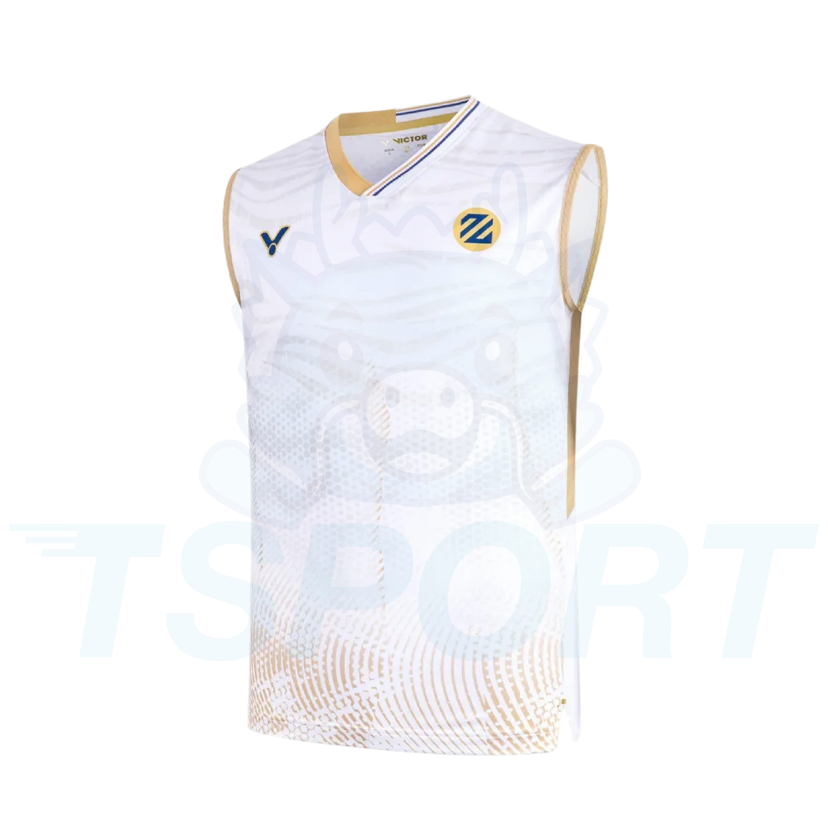 Victor x Lee Zii Jia Knitted Sleeveless T-Shirt T-65003 AW - White / Gold
