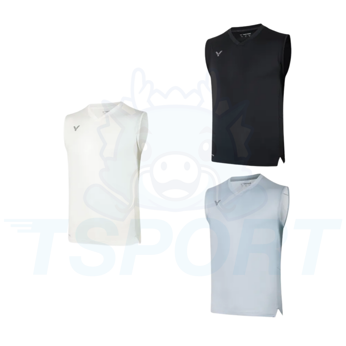 Victor Knitted Sleeveless Unisex T-Shirt T-65009 C - Black