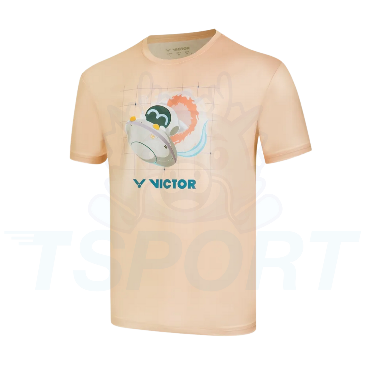 Victor Knitted T-shirt C/B/I Tournament T-Shirt US Unisex T-60025-I - Pale Peach