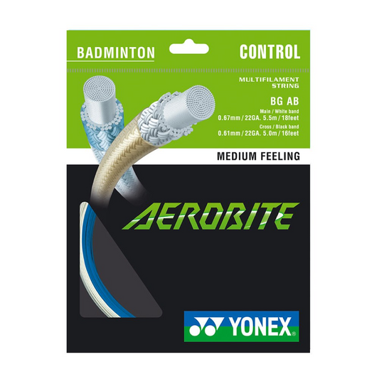 Yonex Aerobite 10m Badminton String (White/Blue)