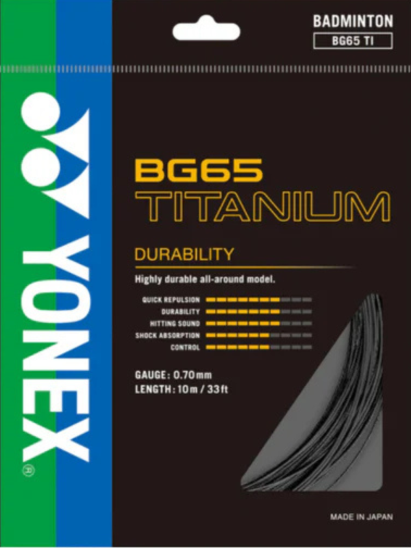 Yonex BG65 TITANIUM Badminton String - 10m Pack