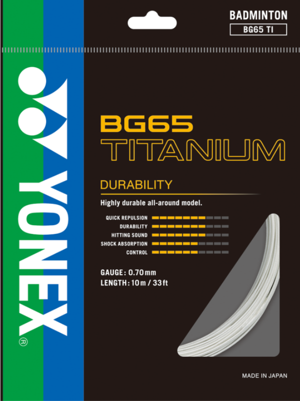 Yonex BG65 TITANIUM Badminton String - 10m Pack