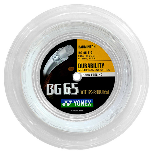 Yonex BG-65 TI Badminton String [200m Reel] (ABG65TI-2)