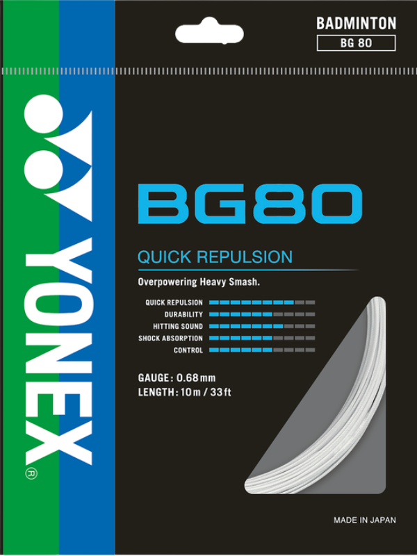 Yonex BG80 Badminton String - 10m Pack