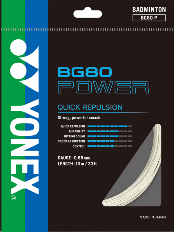 Yonex BG80 Power Badminton String - 10m Pack