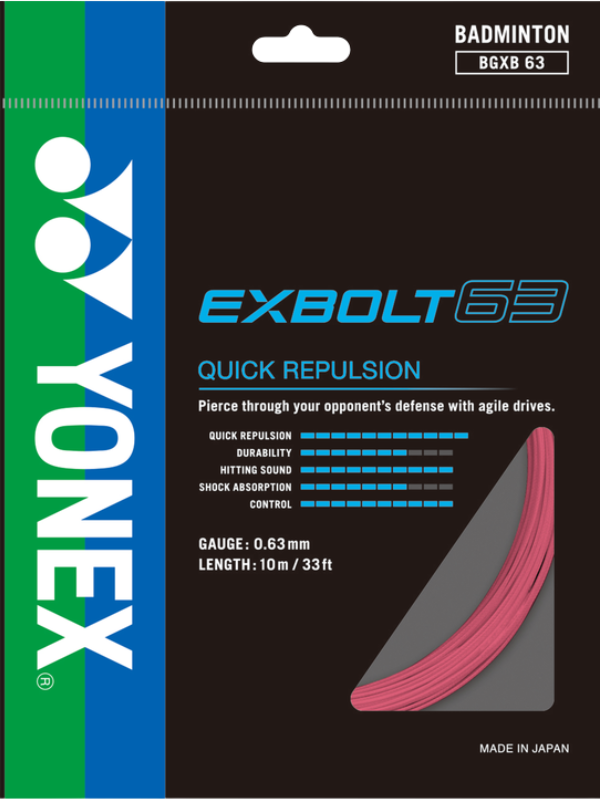 Yonex EXBOLT 63 Badminton String - 10m Pack