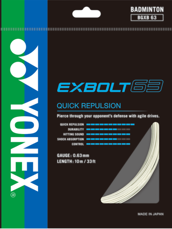 Yonex EXBOLT 63 Badminton String - 10m Pack