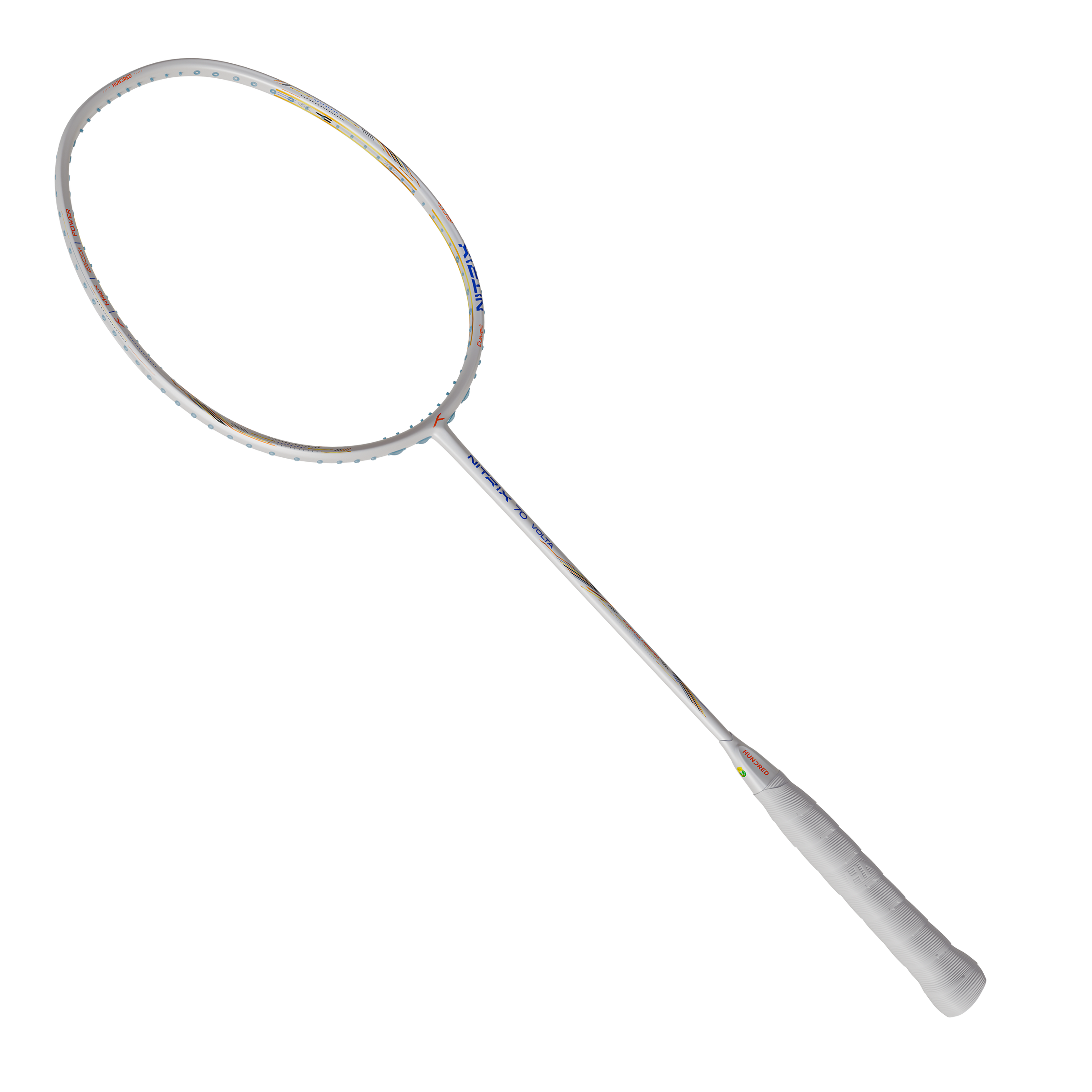Hundred Nitrix 70 Volta (4U) Badminton Racket - White/Copper